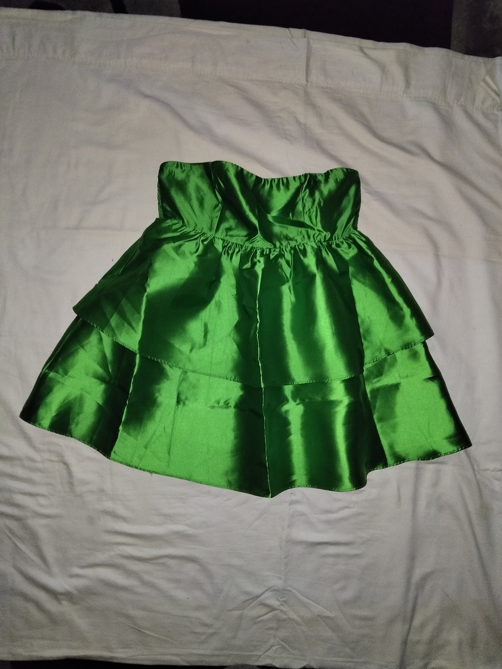 Kerrits Emerald Green Tiered Satin Mini Dress